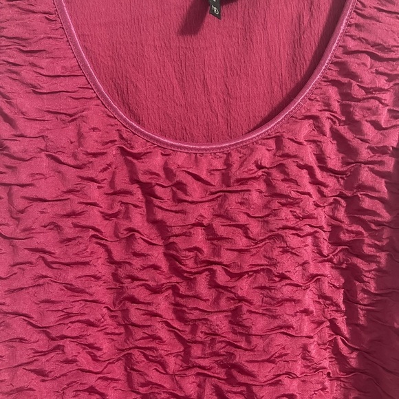 New Directions Fuchsia Dressy Textured Tank Top Satin Trim Size Large - Picture 2 of 5